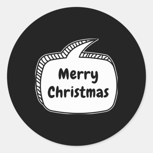 Merry Christmas Speech Bubble T Shirt Ronde Sticker (Voorkant)