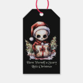 Merry Christmas Spooky Gothic Cadeaulabel (Voorkant)