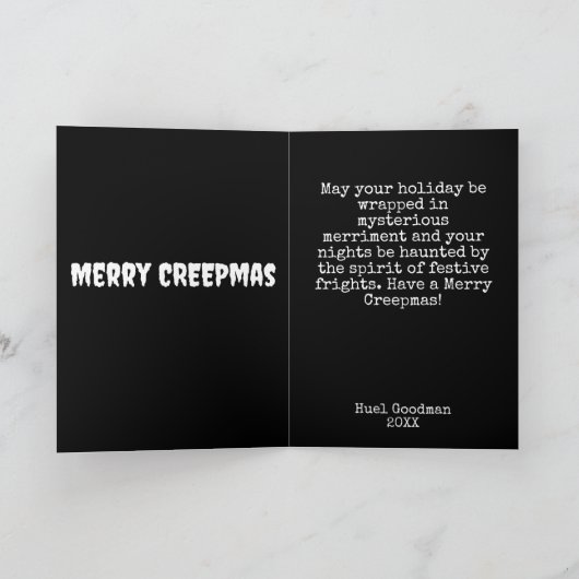 Merry Christmas Spooky Gothic Kaart (Binnen)