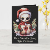 Merry Christmas Spooky Gothic Kaart (Gele Bloem)
