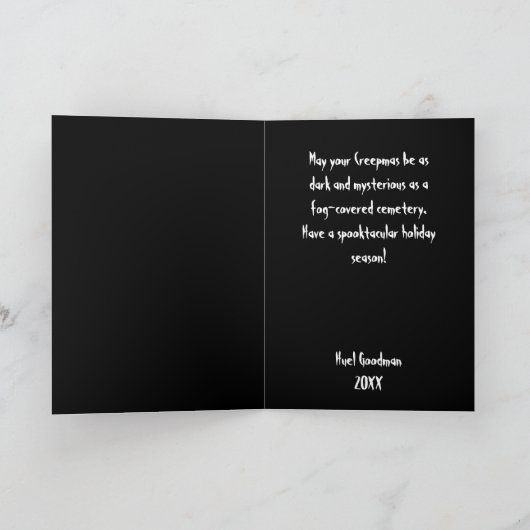 Merry Christmas Spooky Gothic Kaart (Binnen)