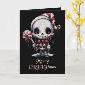 Merry Christmas Spooky Gothic Kaart (Gele Bloem)