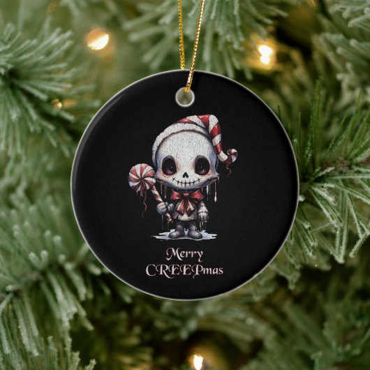 Merry Christmas Spooky Gothic Keramisch Ornament (Boom)