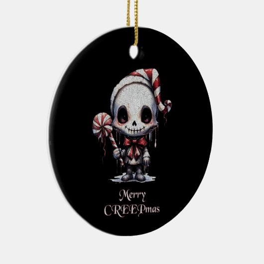 Merry Christmas Spooky Gothic Keramisch Ornament (Rechts)
