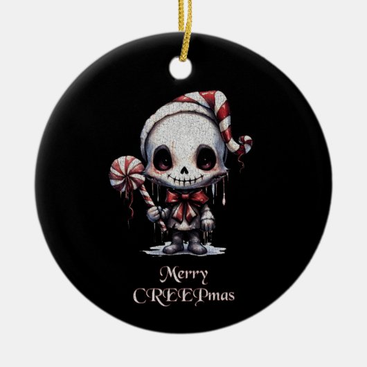 Merry Christmas Spooky Gothic Keramisch Ornament (Voorkant)
