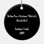 Merry Christmas Spooky Gothic Keramisch Ornament (Achterkant)