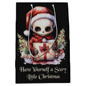 Merry Christmas Spooky Gothic Medium Cadeauzakje (Voorkant)