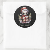 Merry Christmas Spooky Gothic Ronde Sticker (Tas)