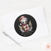 Merry Christmas Spooky Gothic Ronde Sticker (Envelop)