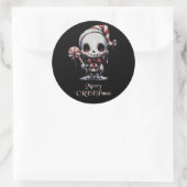 Merry Christmas Spooky Gothic Ronde Sticker (Tas)