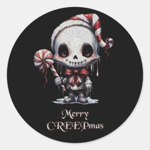 Merry Christmas Spooky Gothic Ronde Sticker
