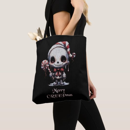 Merry Christmas Spooky Gothic Tote Bag (Dichtbij)