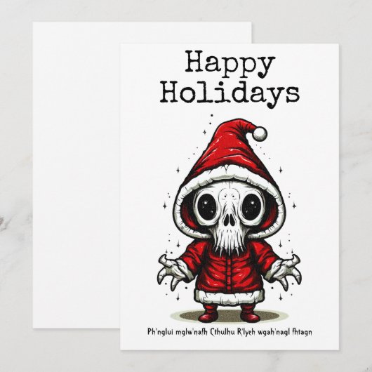 Merry Christmas Spooky Occult Cthulhu Feestdagenkaart (Voorkant / Achterkant)