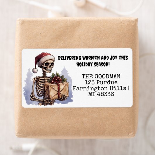 Merry Christmas Spooky Skelet Gothic Etiket (Insitu)