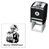 Merry Christmas Spooky Skelet Gothic Zelfinktende Stempel (In situ)
