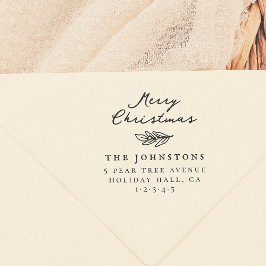 Merry Christmas Spring Botanical retouradres Rubberstempel