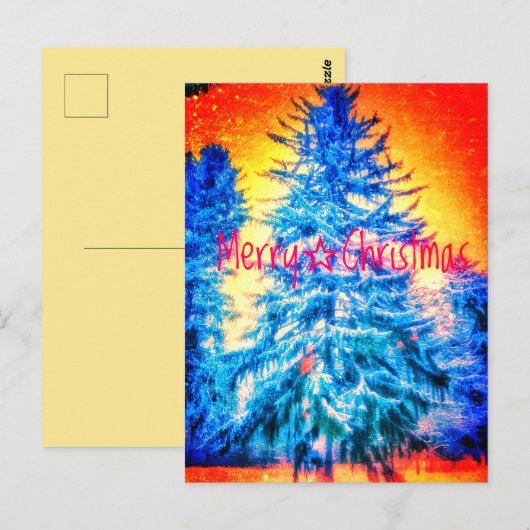 MERRY CHRISTMAS SPRUCE BRIGHT2 BRIEFKAART (Voorkant / Achterkant)