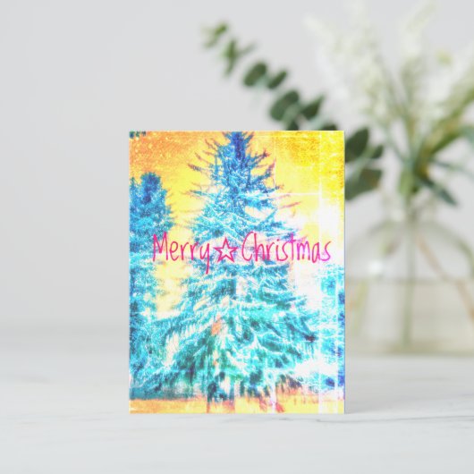 MERRY CHRISTMAS SPRUCE LIGHT1 BRIEFKAART (Staand voorkant)