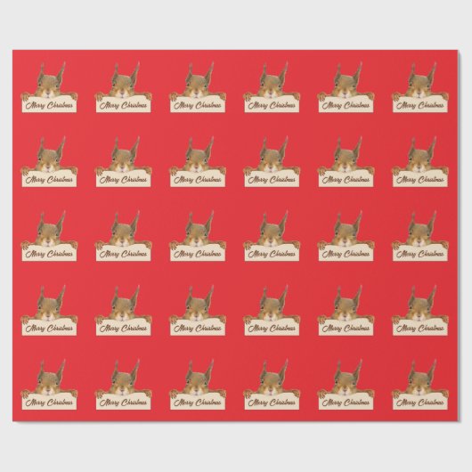 Merry Christmas Squirrel Cadeaupapier (Vlak)