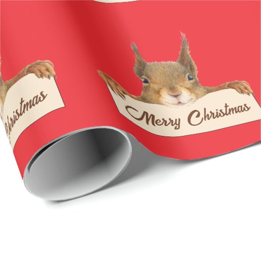 Merry Christmas Squirrel Cadeaupapier (Rol Hoek)