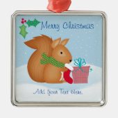 Merry Christmas Squirrel Ceramic Ornament (Voorkant)
