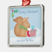 Merry Christmas Squirrel Ceramic Ornament (Links)