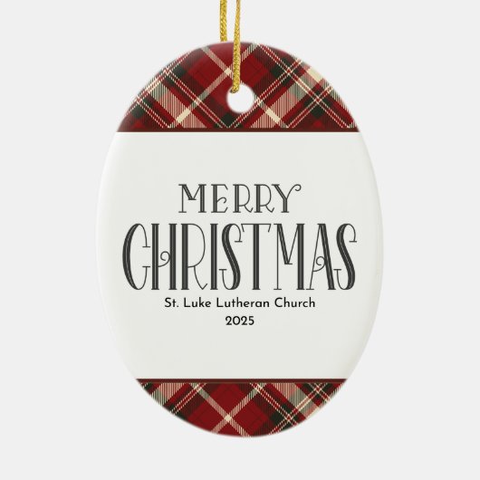 Merry Christmas St. Luke Lutheran Church  Keramisch Ornament (Achterkant)