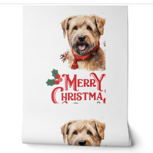 Merry Christmas Staffordshire Bull Terrier Behang