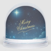 Merry Christmas Star Foto toevoegen Sneeuwbol (Voorkant)