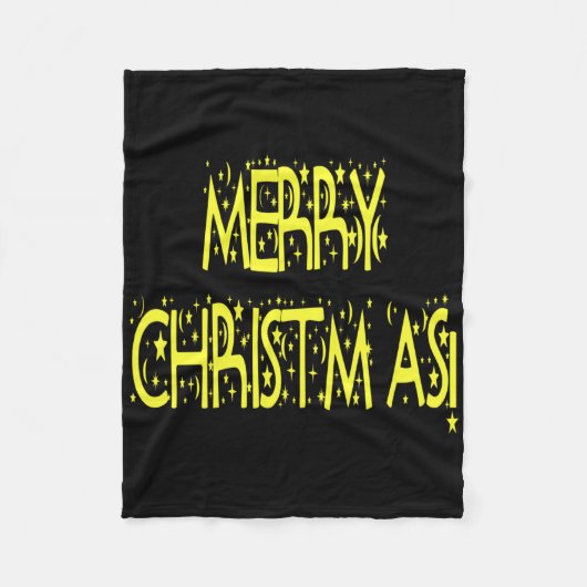 Merry Christmas Starry Night Font Girls Boys T Shi Fleece Deken (Voorkant)