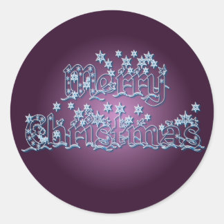 MERRY CHRISTMAS STARS by SHARON SHARPE Ronde Sticker