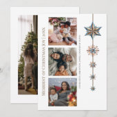 Merry Christmas Stars gepersonaliseerde foto Feestdagenkaart (Voorkant / Achterkant)