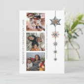 Merry Christmas Stars gepersonaliseerde foto Feestdagenkaart (Staand voorkant)