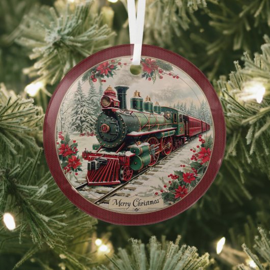 Merry Christmas Steam Train – Festive Journey Glas Ornament (Insitu)