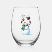 Merry Christmas Stemless Wijnglas Zonder Voet (Achterkant)