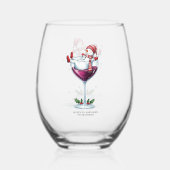Merry Christmas Stemless Wijnglas Zonder Voet (Voorkant)