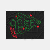 Merry Christmas Stethoscope Nurse Cna Xmas Holiday Fleece Deken (Voorkant (Horizontaal))
