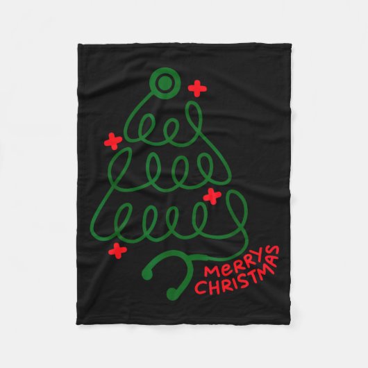 Merry Christmas Stethoscope Nurse Cna Xmas Holiday Fleece Deken (Voorkant)