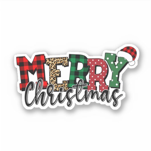 Merry Christmas Sticker (Voorkant)