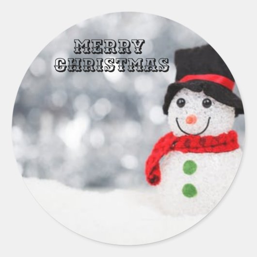 Merry Christmas Sticker Label (Voorkant)