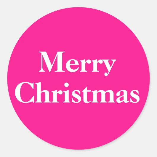 Merry Christmas Stickers Elegant Script Roze (Voorkant)