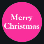 Merry Christmas Stickers Elegant Script Roze<br><div class="desc">Merry Christmas Hot Pink Ronde Stickers met stijlvol wit script op Hot Pink achtergrond. Ronde sticker set van 20 stickers. 30 dagen geld terug garantie. Wordt wereldwijd snel verzonden.. Vrolijke Kerstmis Ronde Stickers met prachtig decoratief Wit Script op Hot Pink achtergrond., gemaakt door originele artiest RjFxx gehuldigd met 237 kunst...</div>