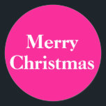 Merry Christmas Stickers Elegant Script Roze<br><div class="desc">Merry Christmas Hot Pink Ronde Stickers met stijlvol wit script op Hot Pink achtergrond. Ronde sticker set van 20 stickers. 30 dagen geld terug garantie. Wordt wereldwijd snel verzonden.. Vrolijke Kerstmis Ronde Stickers met prachtig decoratief Wit Script op Hot Pink achtergrond., gemaakt door originele artiest RjFxx gehuldigd met 237 kunst...</div>