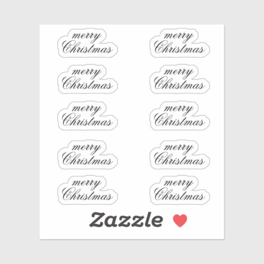 Merry Christmas Stickers Ten Count Sheet Set Pack (Vel)