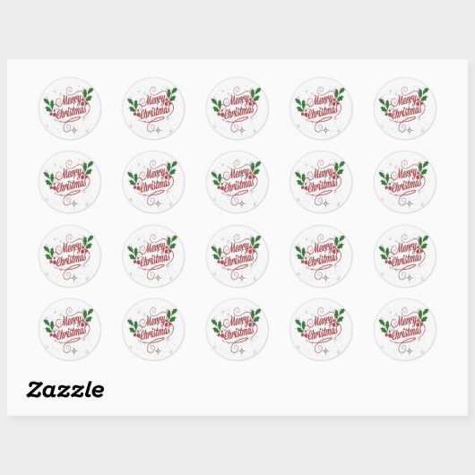 Merry christmas stickervel ronde sticker (Vel)