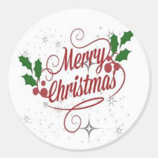 Merry christmas stickervel ronde sticker