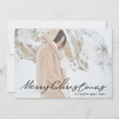 Merry Christmas  Stippen Foto en naam toevoegen Feestdagenkaart (Voorkant)