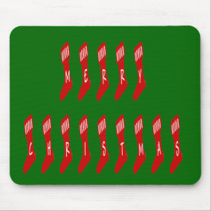 Merry Christmas Stocking Typography Quote Muismat