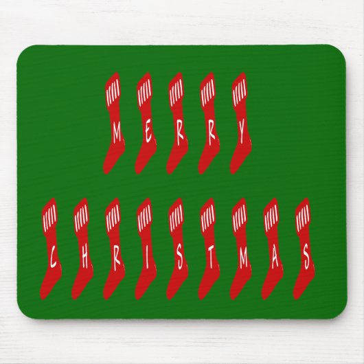 Merry Christmas Stocking Typography Quote Muismat (Voorkant)