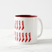 Merry Christmas Stocking Typography Quote Tweekleurige Koffiemok (Voorkant rechts)
